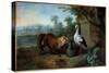 The Fox and the Stork, 1751 (Oil on Canvas)-Jean-Baptiste Oudry-Stretched Canvas