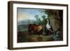 The Fox and the Stork, 1751 (Oil on Canvas)-Jean-Baptiste Oudry-Framed Giclee Print