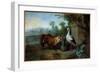 The Fox and the Stork, 1751 (Oil on Canvas)-Jean-Baptiste Oudry-Framed Giclee Print