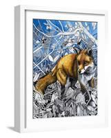The Fox Is Coming to Town, from 'Nature's Kingdom'-Susan Cartwright-Framed Giclee Print