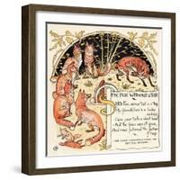 The Fox Without a Tail, Illustration from 'Baby's Own Aesop', Engraved and Printed by Edmund…-Walter Crane-Framed Giclee Print