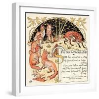 The Fox Without a Tail, Illustration from 'Baby's Own Aesop', Engraved and Printed by Edmund…-Walter Crane-Framed Giclee Print