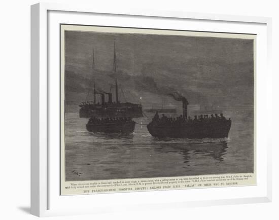 The Franco-Siamese Frontier Dispute, Sailors from HMS Pallas on their Way to Bangkok-Joseph Nash-Framed Giclee Print