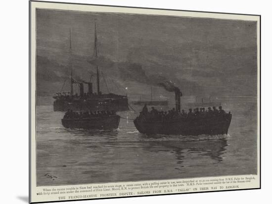 The Franco-Siamese Frontier Dispute, Sailors from HMS Pallas on their Way to Bangkok-Joseph Nash-Mounted Giclee Print
