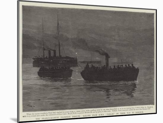 The Franco-Siamese Frontier Dispute, Sailors from HMS Pallas on their Way to Bangkok-Joseph Nash-Mounted Giclee Print