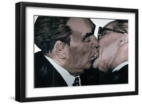 The Fraternal Kiss (Oil on Canvas)-Mikhail Aleksandrovich Vrubel-Framed Giclee Print