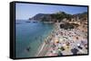 The Free Beach in the Old Town at Monterosso Al Mare-Mark Sunderland-Framed Stretched Canvas