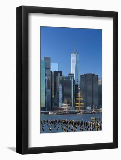 The Freedom Tower from Brooklyn Bridge Park, New York City.-Jon Hicks-Framed Photographic Print