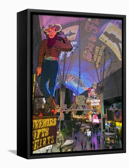 The Freemont Street Experience in Downtown Las Vegas, Las Vegas, Nevada, USA, North America-Gavin Hellier-Framed Stretched Canvas