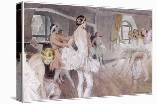 The French Academie De Musique Et De Danse Rehearsing Coppelia - Mlle Zambelli in Pink-null-Stretched Canvas