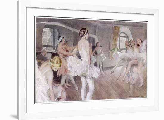 The French Academie De Musique Et De Danse Rehearsing Coppelia - Mlle Zambelli in Pink-null-Framed Premium Giclee Print