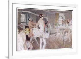 The French Academie De Musique Et De Danse Rehearsing Coppelia - Mlle Zambelli in Pink-null-Framed Premium Giclee Print