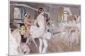 The French Academie De Musique Et De Danse Rehearsing Coppelia - Mlle Zambelli in Pink-null-Mounted Premium Giclee Print