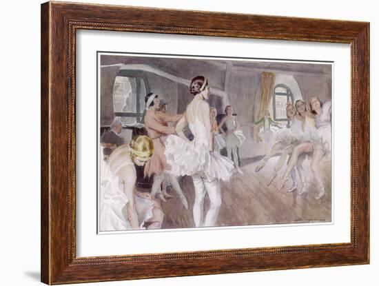 The French Academie De Musique Et De Danse Rehearsing Coppelia - Mlle Zambelli in Pink-null-Framed Art Print