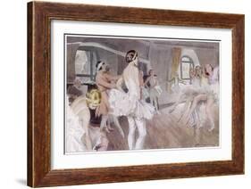 The French Academie De Musique Et De Danse Rehearsing Coppelia - Mlle Zambelli in Pink-null-Framed Art Print