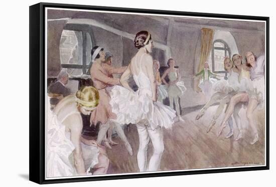 The French Academie De Musique Et De Danse Rehearsing Coppelia - Mlle Zambelli in Pink-null-Framed Stretched Canvas