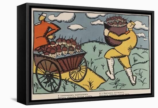 the French Allies Have a Wagon Full of Defeated Germans and Our English Brothers Have a Whole Tub-Kazimir Severinovich Malevich-Framed Stretched Canvas