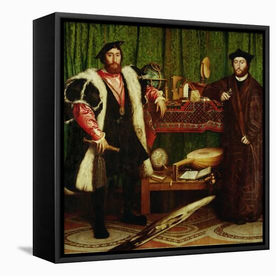 The French Ambassadors of King Henry II at the Court of the English King Henry VIII-Hans Holbein the Younger-Framed Stretched Canvas