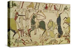 The French and the English Fall Side by Side in Battle, from the Bayeux Tapestry-null-Stretched Canvas