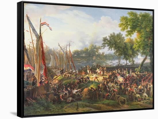 The French Army Crossing the Rhine at Dusseldorf, 6th September 1795-Louis Lejeune-Framed Stretched Canvas