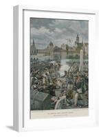 The French Army Leaving Leipsic-Felicien Baron De Myrbach-rheinfeld-Framed Giclee Print