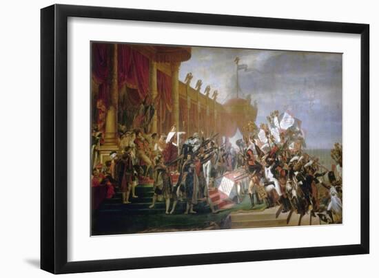 The French Army Takes an Oath to Emperor Napoleon after the Distribution of Eagles, December 5 1804-Jacques-Louis David-Framed Giclee Print