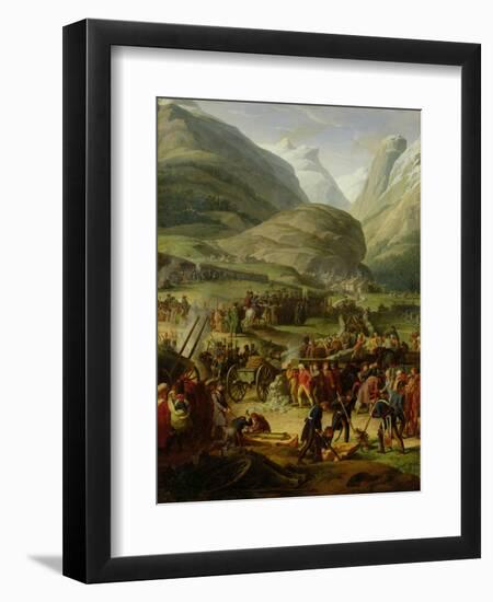 The French Army Travelling over the St. Bernard Pass at Bourg St. Pierre, 20th May 1800, 1806-Charles Thevenin-Framed Giclee Print