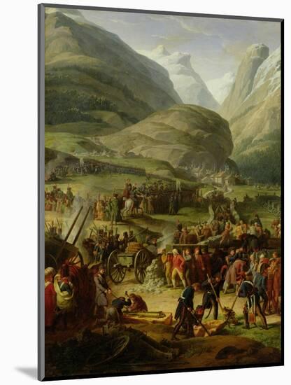 The French Army Travelling over the St. Bernard Pass at Bourg St. Pierre, 20th May 1800, 1806-Charles Thevenin-Mounted Giclee Print