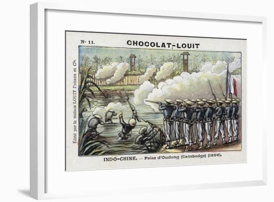 The French Capturing Oudong, Indochina, 1866-null-Framed Giclee Print