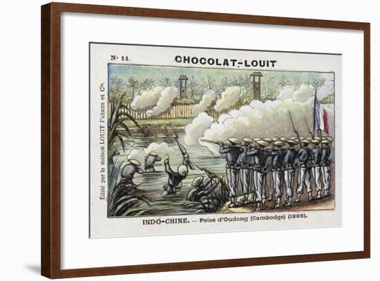 The French Capturing Oudong, Indochina, 1866-null-Framed Giclee Print