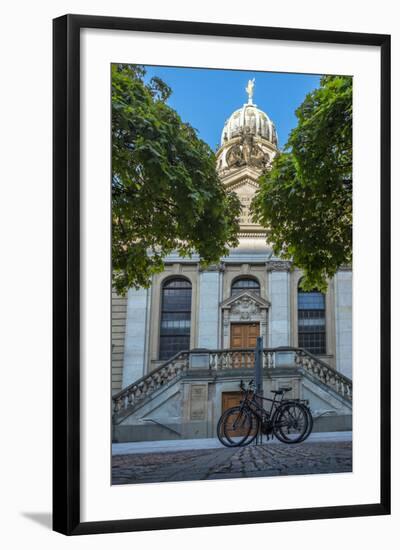 The French Cathedral (Franzosischer Dom) with Bike in Foreground, Berlin, Germany, Europe-Charlie Harding-Framed Photographic Print