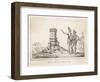 The French Coloniser Jean Ribault Sets up His Column in Florida-Theodor de Bry-Framed Art Print