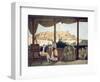 The French Consul, Monsieur Fauvel, on the Terrace of his House in Athens, engraved by the Thierry-Louis Dupré-Framed Giclee Print