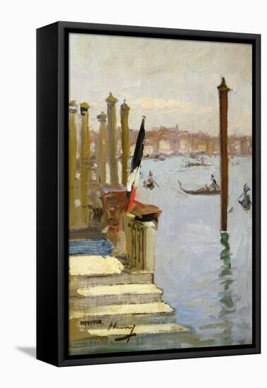 The French Consulate, Grand Canal, Venice (Oil on Canvas)-John Lavery-Framed Stretched Canvas