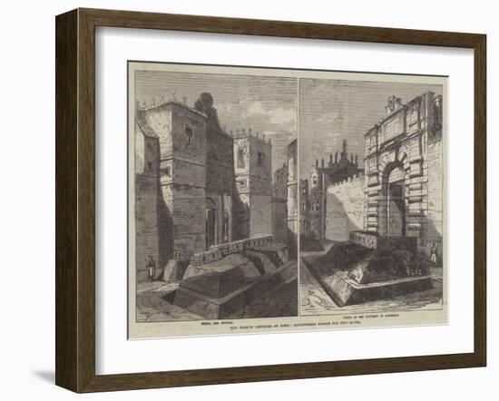 The French Defences of Rome, Earthworks before the City Gates-Frank Watkins-Framed Giclee Print