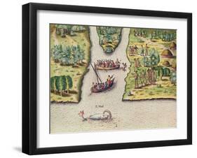 The French Discover the River of May-Jacques Le Moyne-Framed Giclee Print