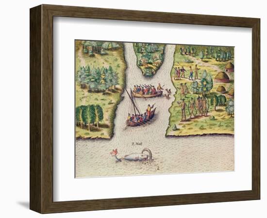 The French Discover the River of May-Jacques Le Moyne-Framed Giclee Print