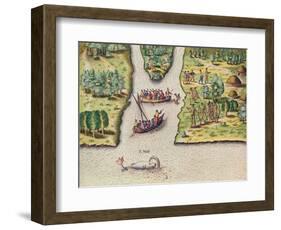 The French Discover the River of May-Jacques Le Moyne-Framed Giclee Print