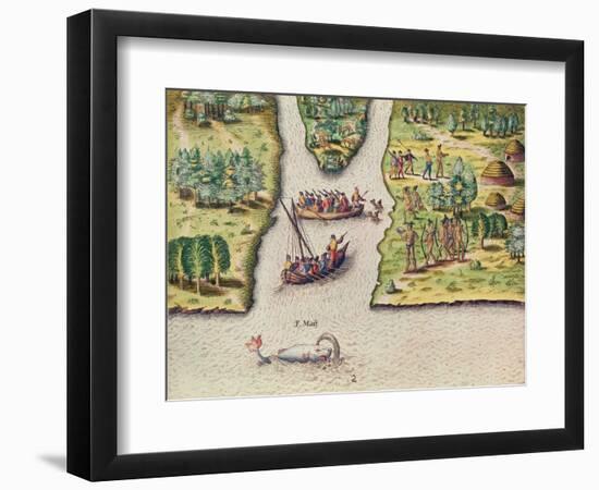 The French Discover the River of May-Jacques Le Moyne-Framed Giclee Print