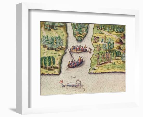 The French Discover the River of May-Jacques Le Moyne-Framed Giclee Print