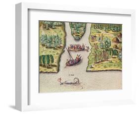 The French Discover the River of May-Jacques Le Moyne-Framed Giclee Print