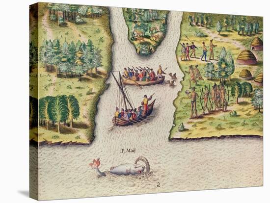 The French Discover the River of May-Jacques Le Moyne-Stretched Canvas