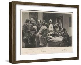 The French Doctor Claude Bernard with a Group of His Colleagues Probably at the College de France-Lhermitte-Framed Art Print