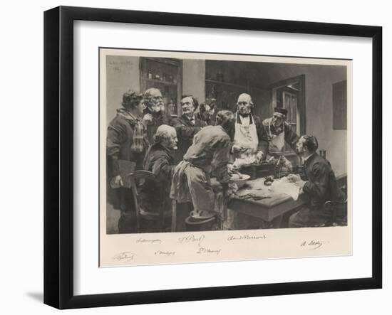 The French Doctor Claude Bernard with a Group of His Colleagues Probably at the College de France-Lhermitte-Framed Art Print