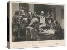 The French Doctor Claude Bernard with a Group of His Colleagues Probably at the College de France-Lhermitte-Stretched Canvas