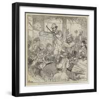 The French Elections, a Sketch on the Boulevard Montmartre, 15 October, Midnight, Une Fausse Joie-Felix Regamey-Framed Giclee Print