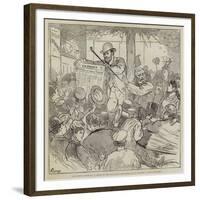 The French Elections, a Sketch on the Boulevard Montmartre, 15 October, Midnight, Une Fausse Joie-Felix Regamey-Framed Giclee Print