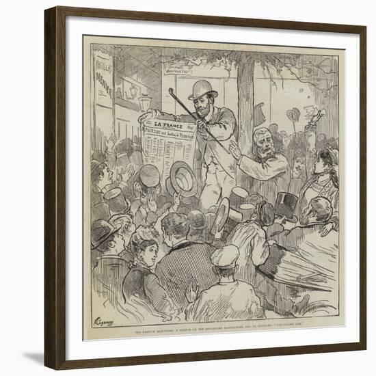 The French Elections, a Sketch on the Boulevard Montmartre, 15 October, Midnight, Une Fausse Joie-Felix Regamey-Framed Giclee Print