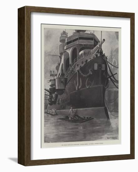 The French First-Class Battle-Ship Charles Martel at Toulon, Finishing Touches-Fred T. Jane-Framed Giclee Print