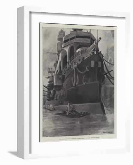 The French First-Class Battle-Ship Charles Martel at Toulon, Finishing Touches-Fred T. Jane-Framed Giclee Print